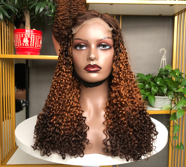 5x5  Lace Closure Wig Vietnam Pixie Curl Color T4/30/4