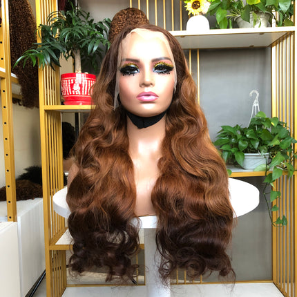 13x4 Lace Frontal Wig Factory Bouncy Wave Full Density Omber Color