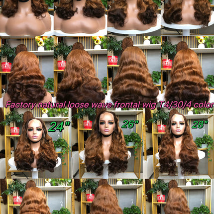 13x4 Lace Frontal Wig Factory Bouncy Wave Full Density Omber Color