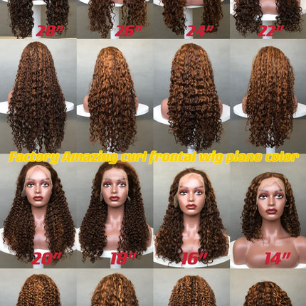 13x4 Big Lace Frontal Factory Wig Amazing Curl Piano Color