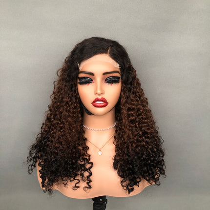 5x5  Lace Closure Factory Wig Pixie Curl 1b/4/1b