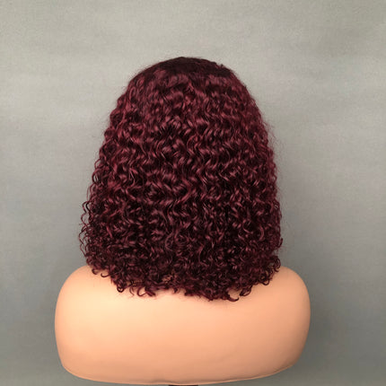 4x4 Closure Wig Amazing Curl Factory Wig Double Drawn Quality Wine Color