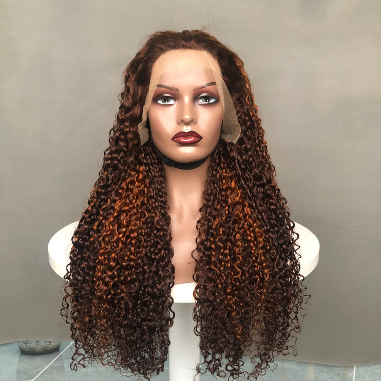 13x4 Lace Frontal Wig Factory Full Density Wig Vietnam Pixie Curl Piano Color
